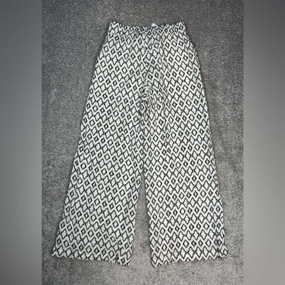Banana Republic Black & White Wide-Leg Pants